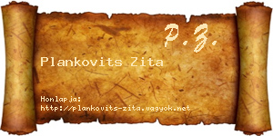 Plankovits Zita névjegykártya